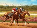 Affirmed vs. Alydar, 1978 Belmont Stakes, giclee canvas print
