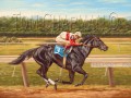 Ruffian Winning at Belmont Park - horseracing giclee canvas print